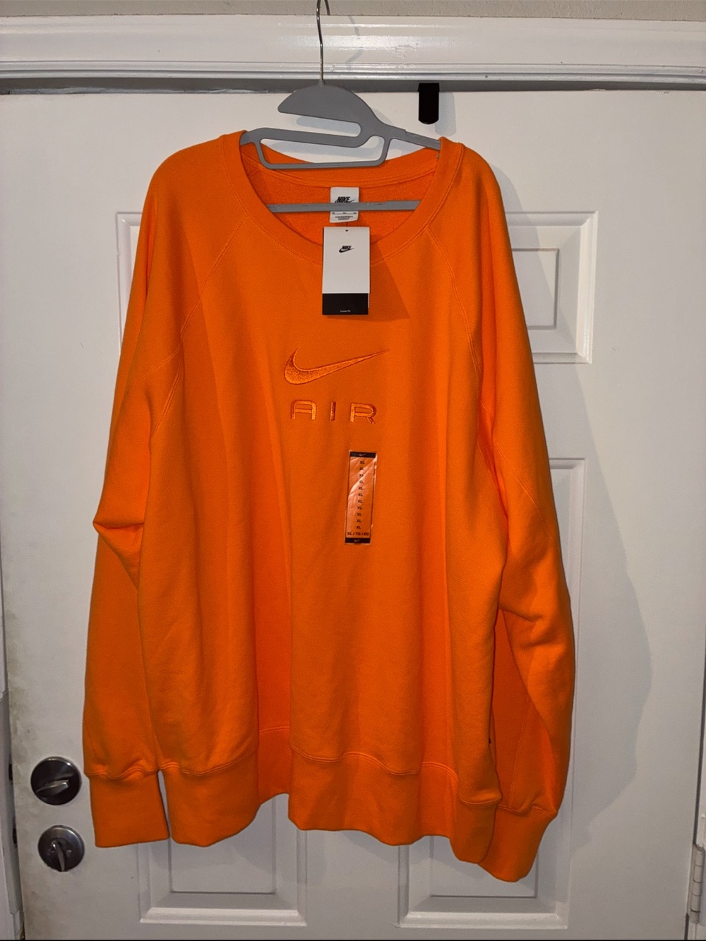 Nike Orange AIR Embroidered Crewneck Sweatshirt